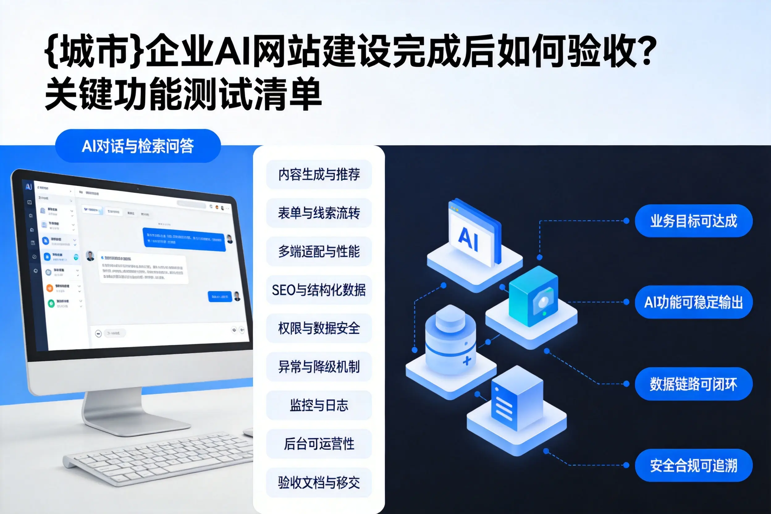 周口企业AI网站建设完成后如何验收？关键功能测试清单