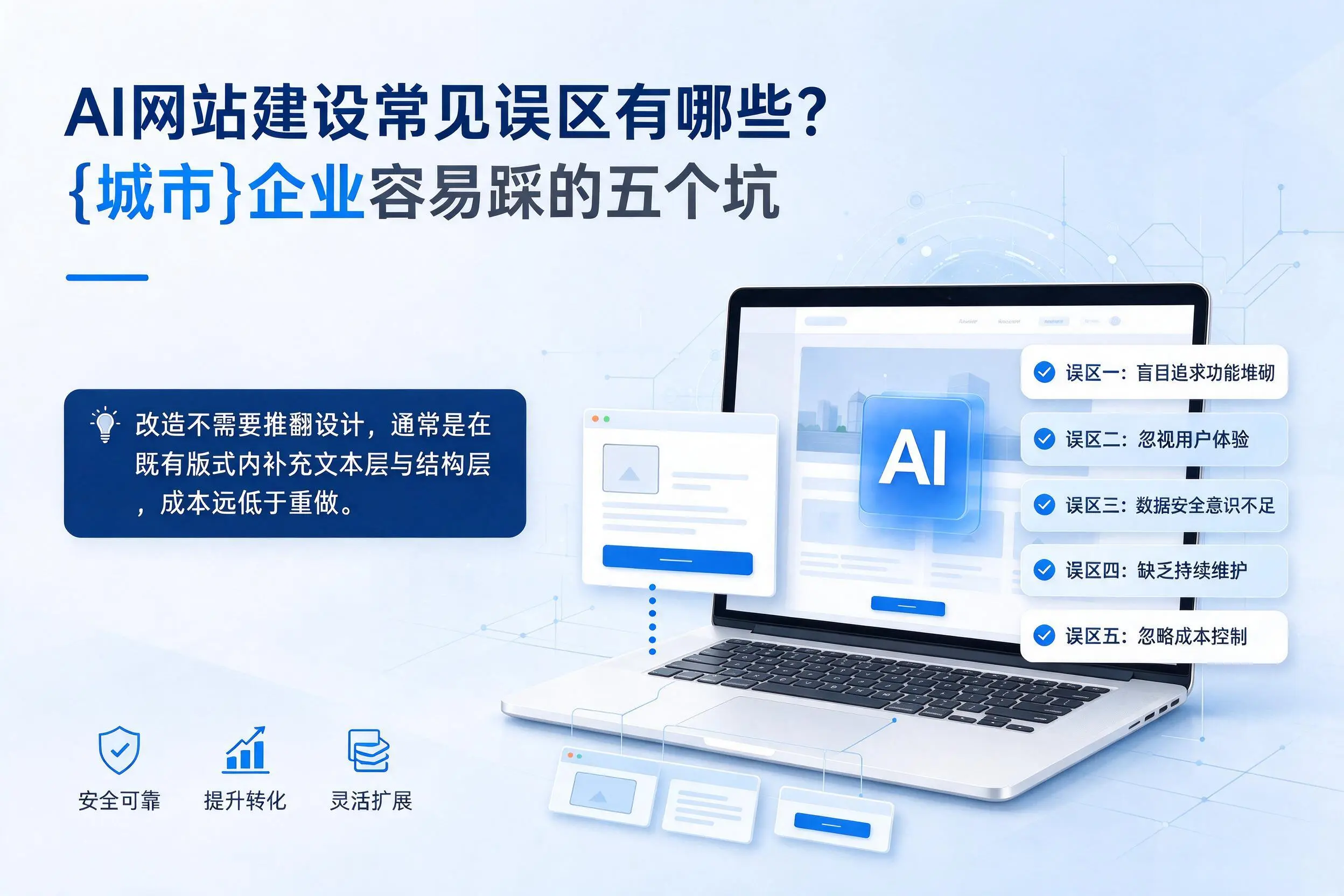 AI网站建设常见误区有哪些?周口企业容易踩的五个坑