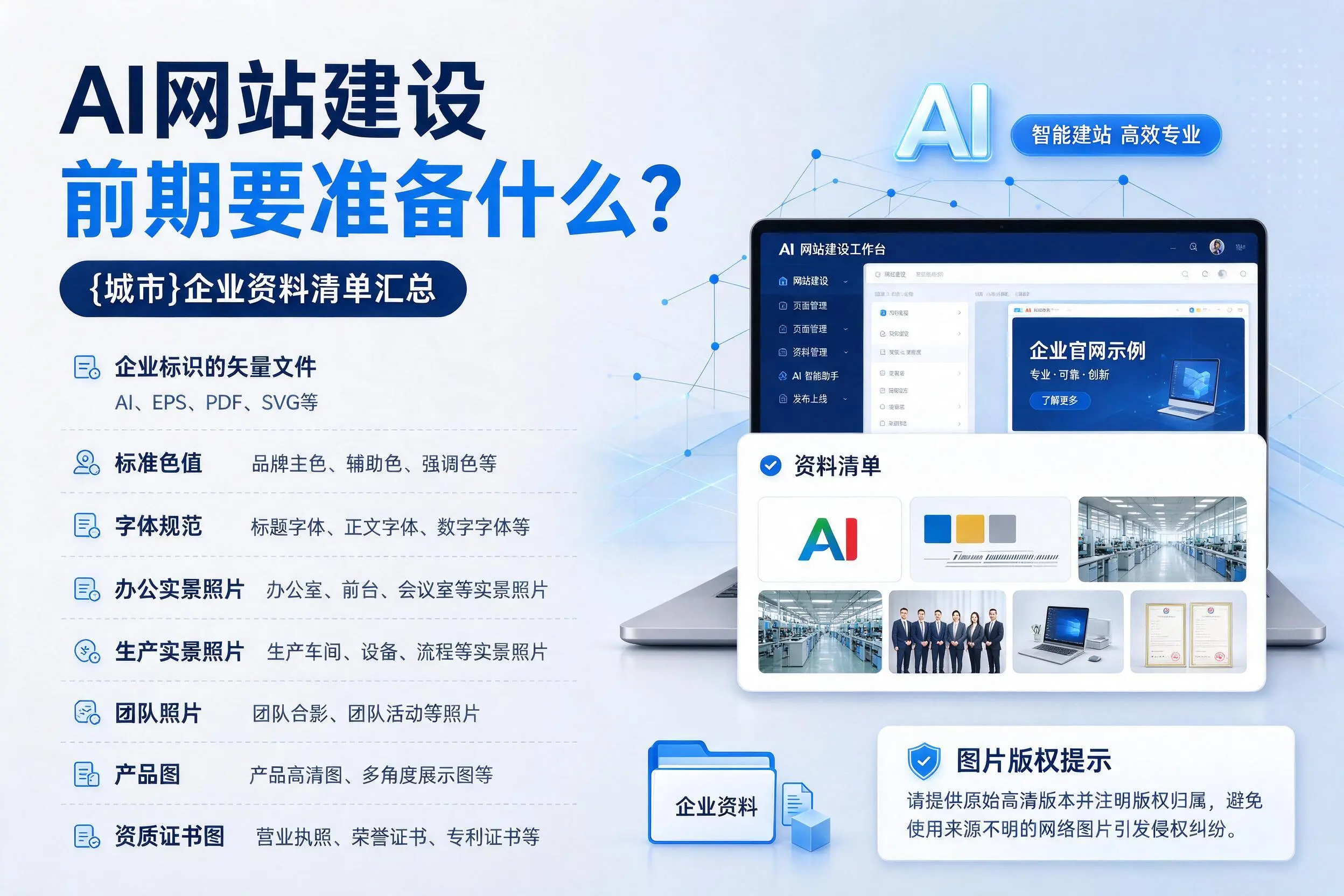 AI网站建设前期要准备什么？周口企业资料清单汇总