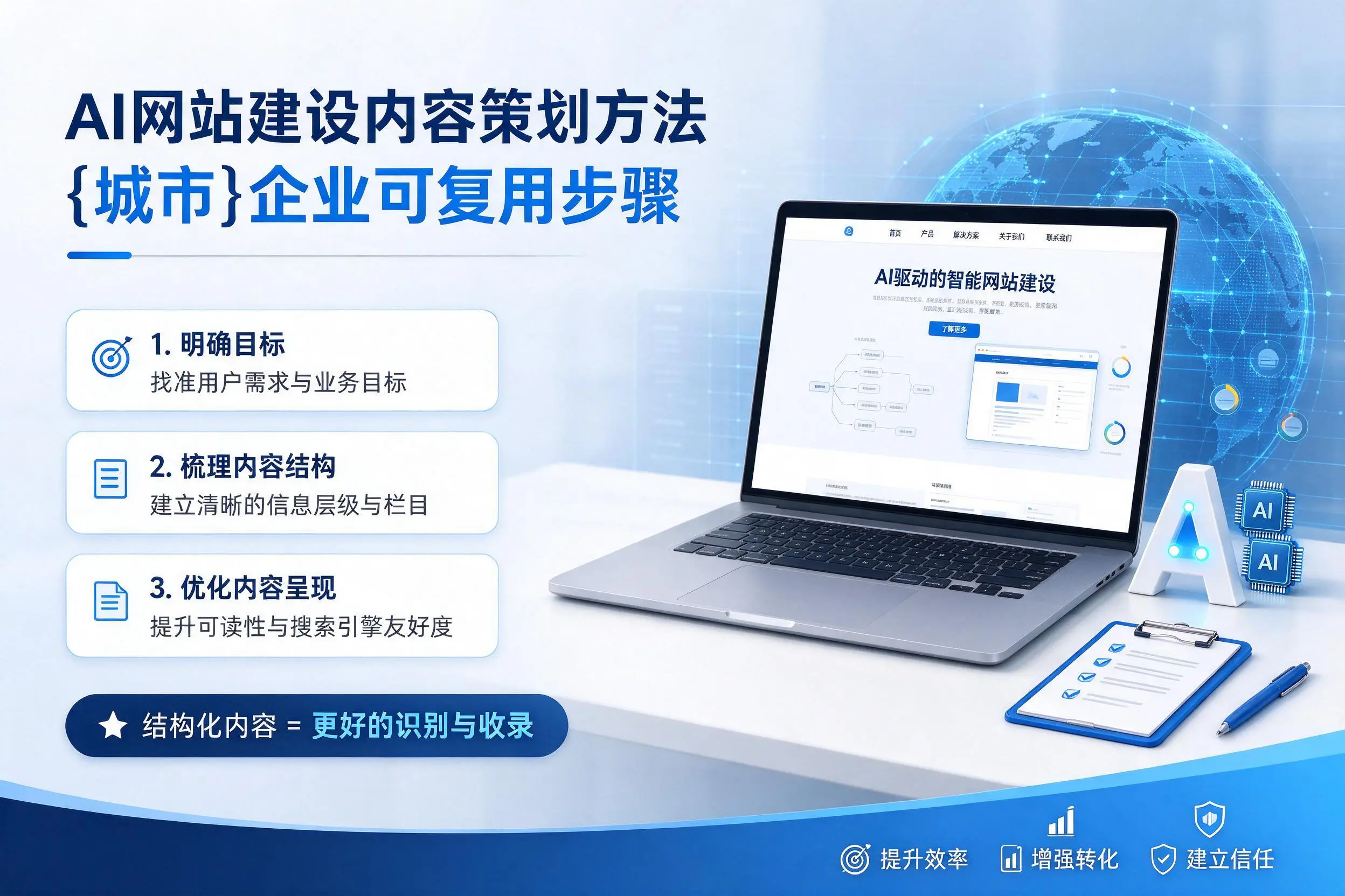 AI网站建设内容策划方法,周口企业可复用步骤